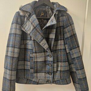 Jack by BB Dakota Plaid Jacket with removable hood